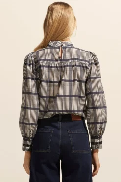 zoe kratzmann Faze Top-Ink/Porcelain Check|Women Tops