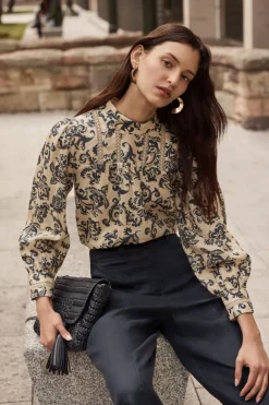 zoe kratzmann Faze Top-Ochre Floral|Women Tops