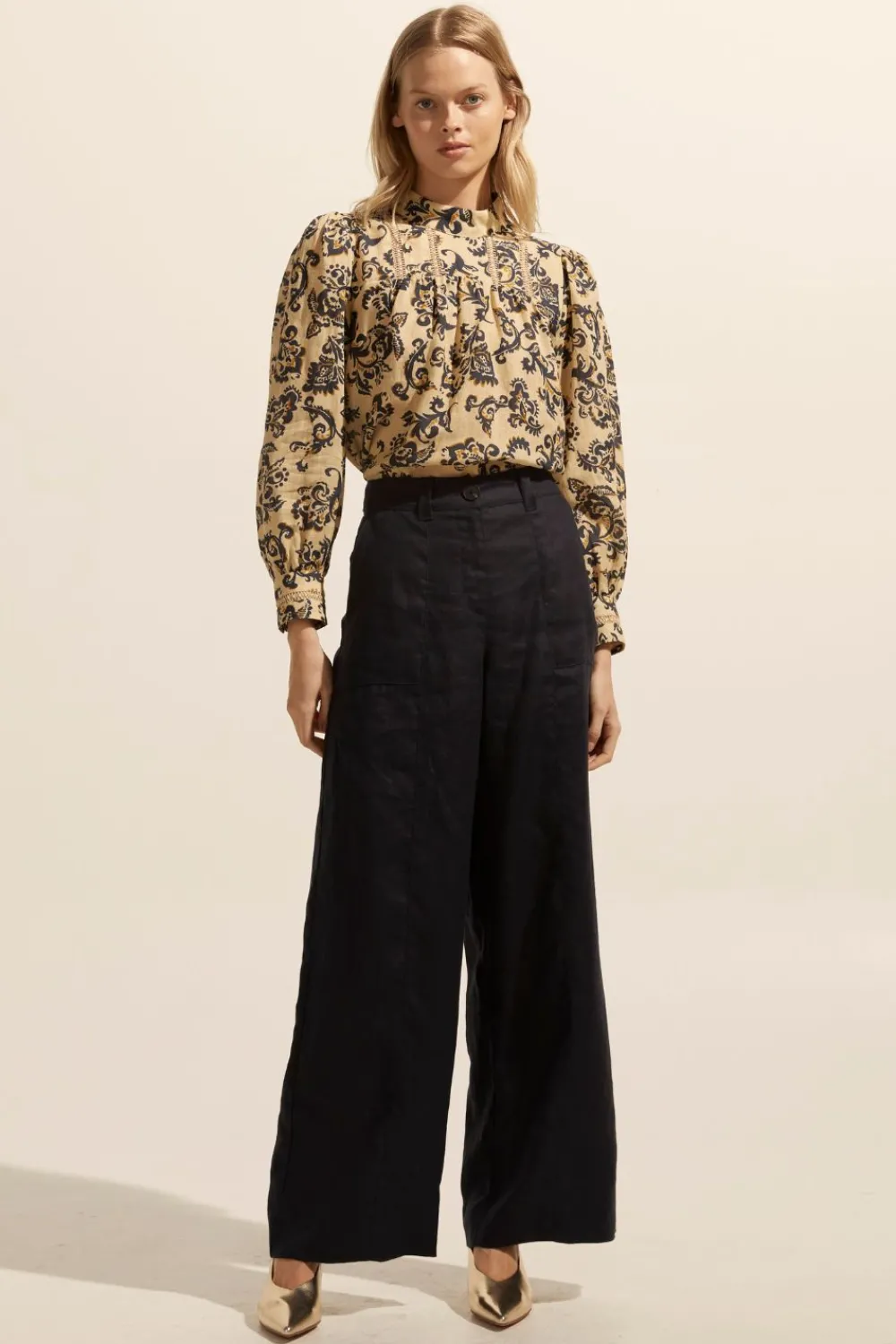 zoe kratzmann Faze Top-Ochre Floral|Women Tops