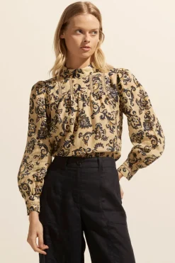 zoe kratzmann Faze Top-Ochre Floral|Women Tops