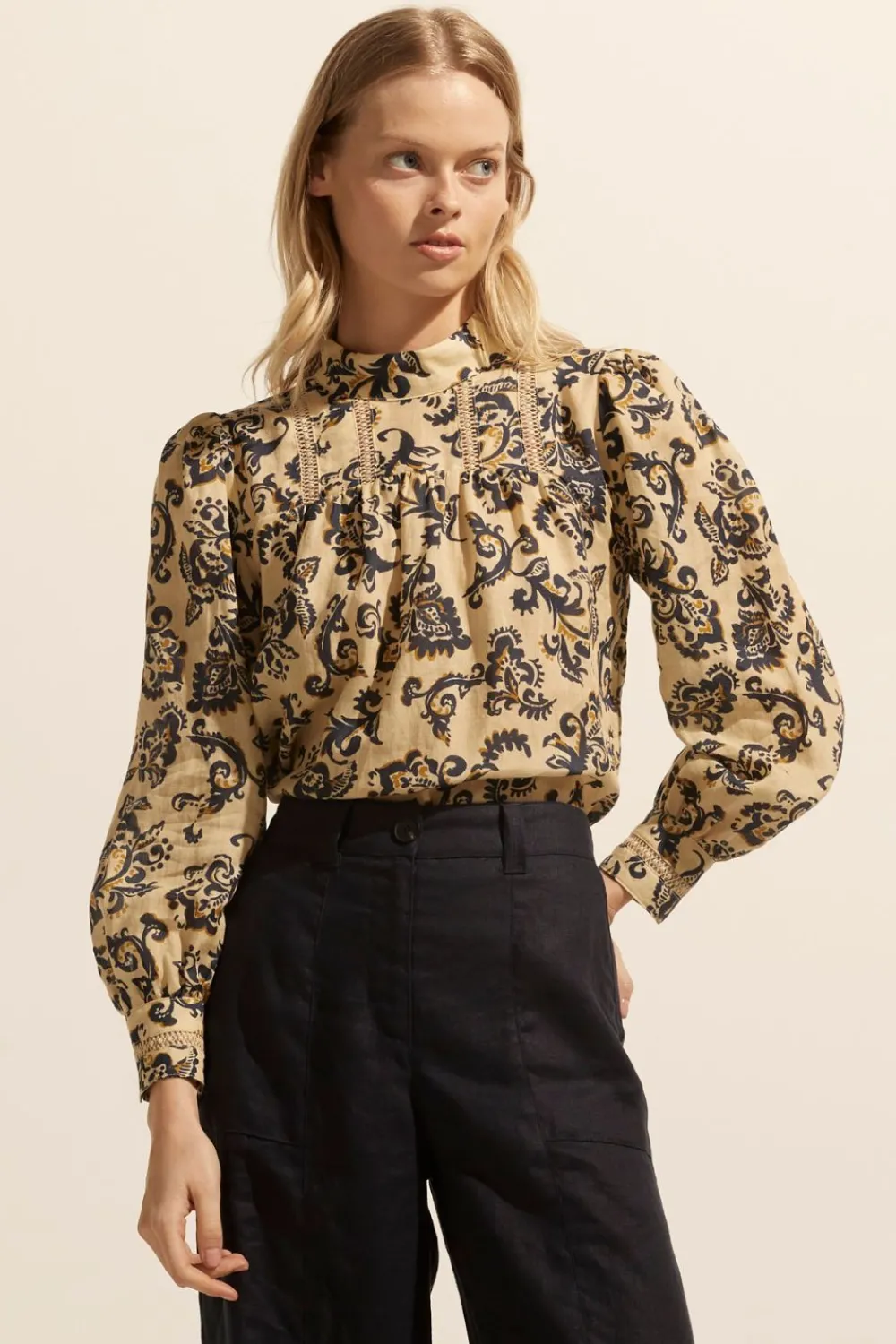 zoe kratzmann Faze Top-Ochre Floral|Women Tops