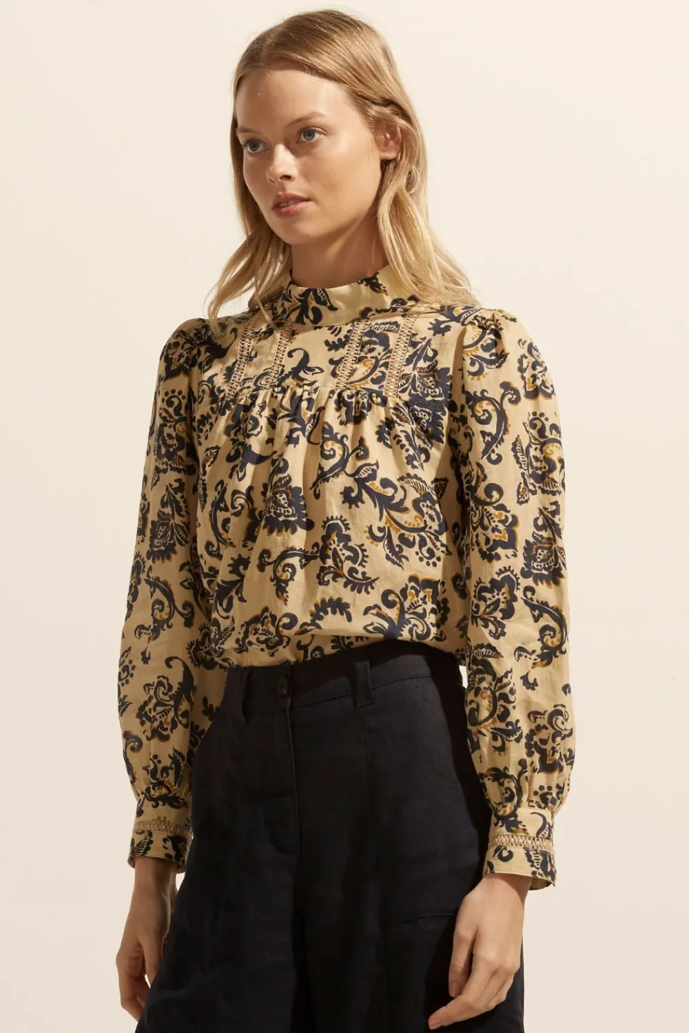 zoe kratzmann Faze Top-Ochre Floral|Women Tops