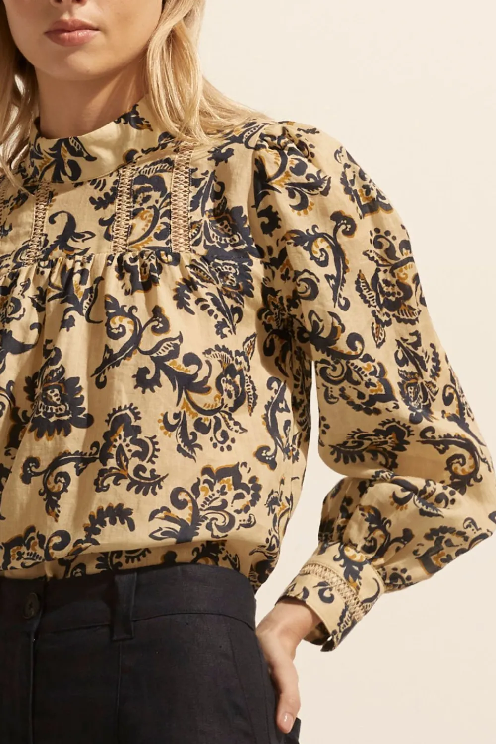 zoe kratzmann Faze Top-Ochre Floral|Women Tops