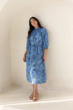 zoe kratzmann Field Dress-Azure Botanic|Women Dresses