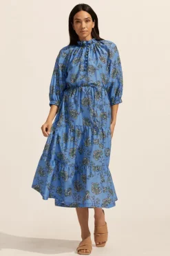 zoe kratzmann Field Dress-Azure Botanic|Women Dresses