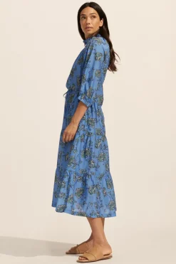 zoe kratzmann Field Dress-Azure Botanic|Women Dresses