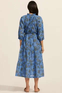 zoe kratzmann Field Dress-Azure Botanic|Women Dresses