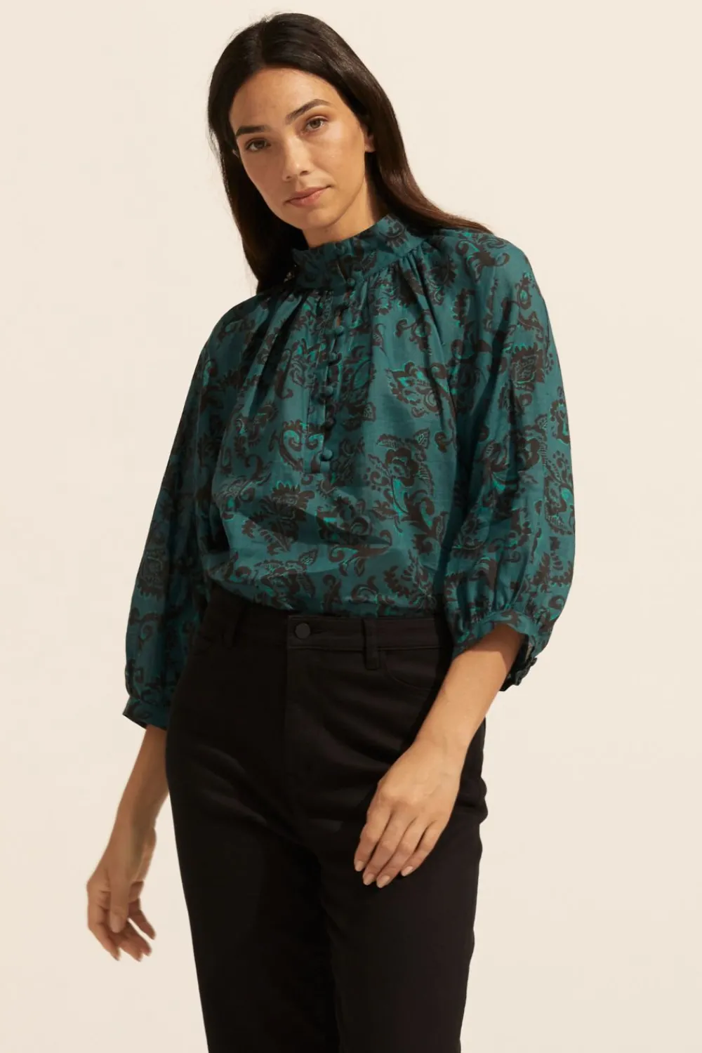 zoe kratzmann Fuse Top-Green Floral|Women Tops