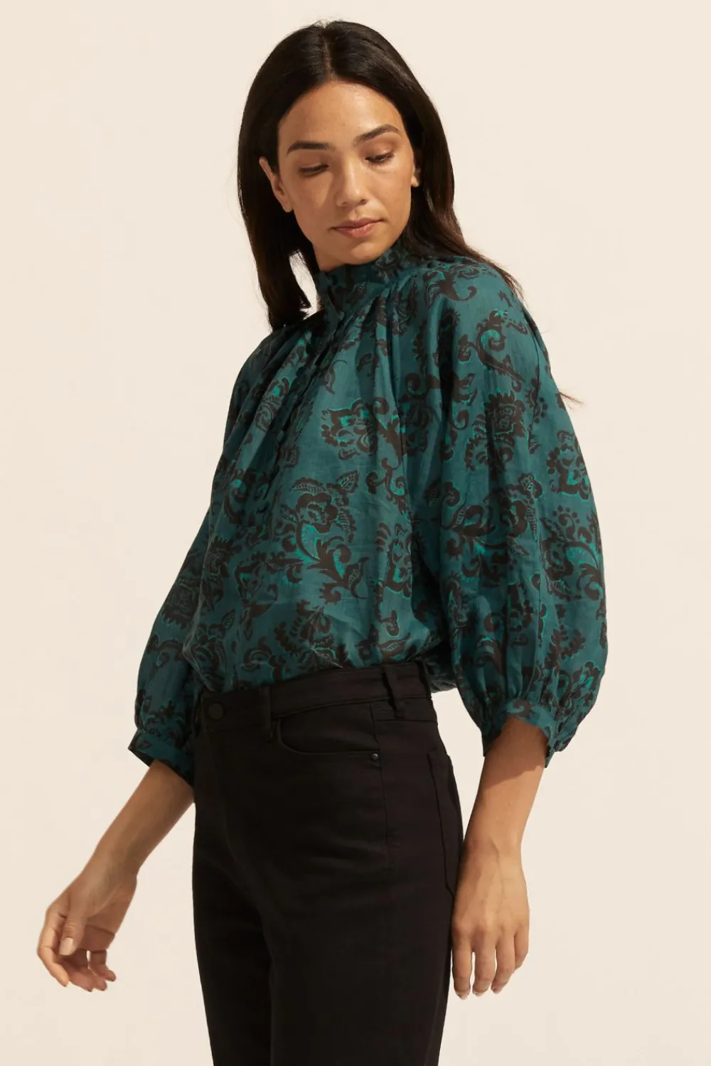 zoe kratzmann Fuse Top-Green Floral|Women Tops