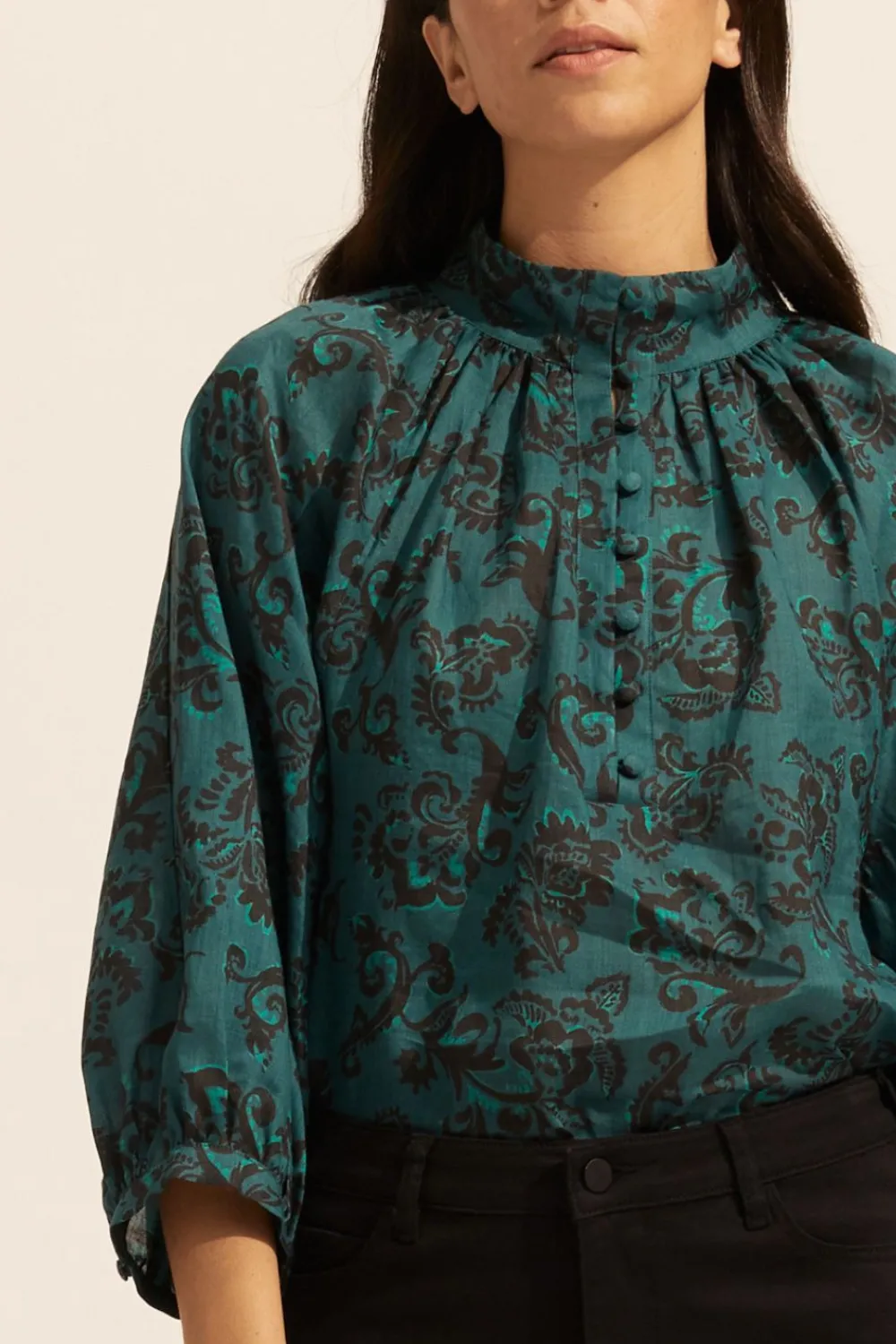 zoe kratzmann Fuse Top-Green Floral|Women Tops
