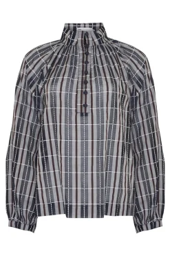 zoe kratzmann Fuse Top-Indigo Check|Women Tops
