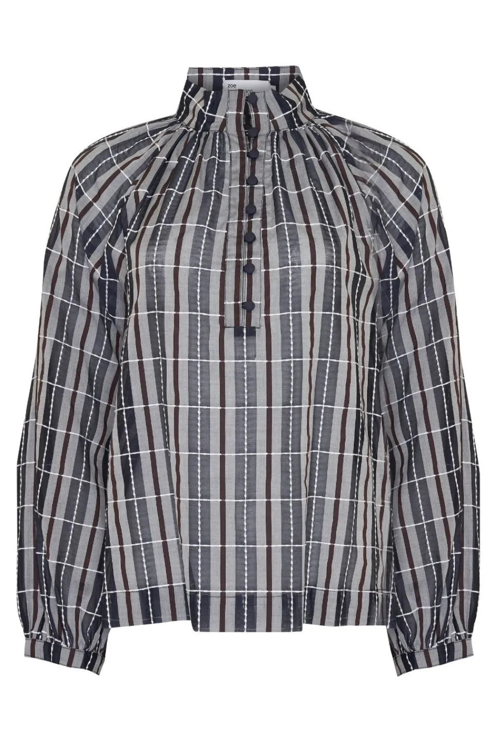 zoe kratzmann Fuse Top-Indigo Check|Women Tops