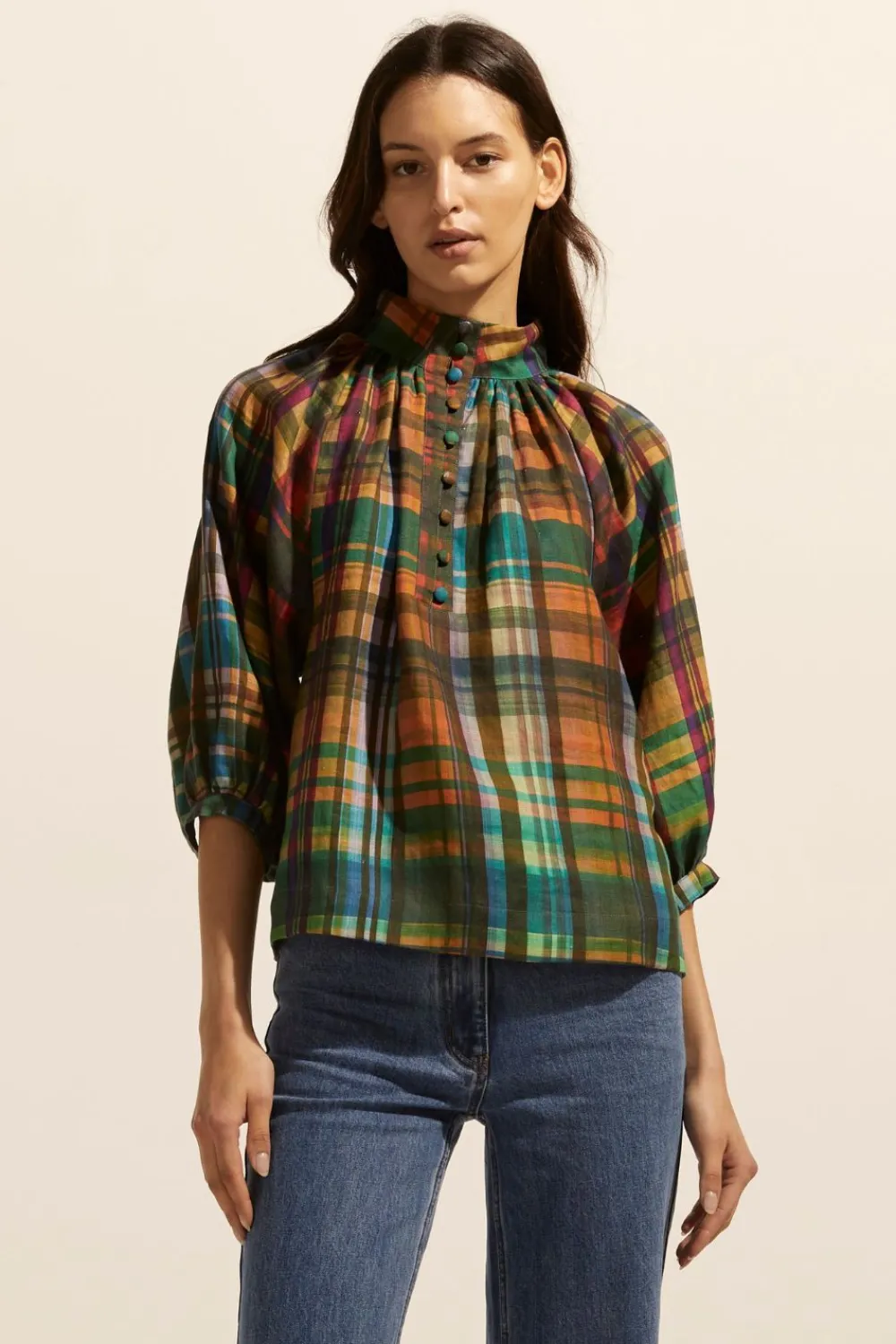 zoe kratzmann Fuse Top-Kaleidoscope Check|Women Tops