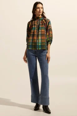 zoe kratzmann Fuse Top-Kaleidoscope Check|Women Tops