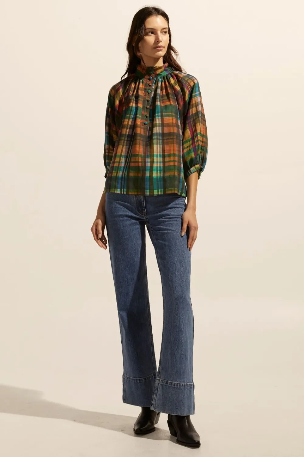 zoe kratzmann Fuse Top-Kaleidoscope Check|Women Tops