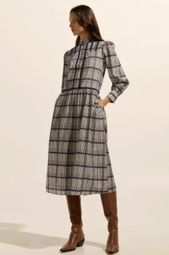zoe kratzmann Gleam Dress-Ink/Porcelain Check|Women Dresses