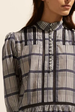 zoe kratzmann Gleam Dress-Ink/Porcelain Check|Women Dresses