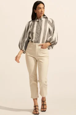 zoe kratzmann Grant Top-Black Wide Stripe|Women Tops