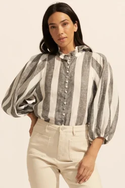 zoe kratzmann Grant Top-Black Wide Stripe|Women Tops