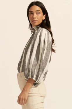zoe kratzmann Grant Top-Black Wide Stripe|Women Tops
