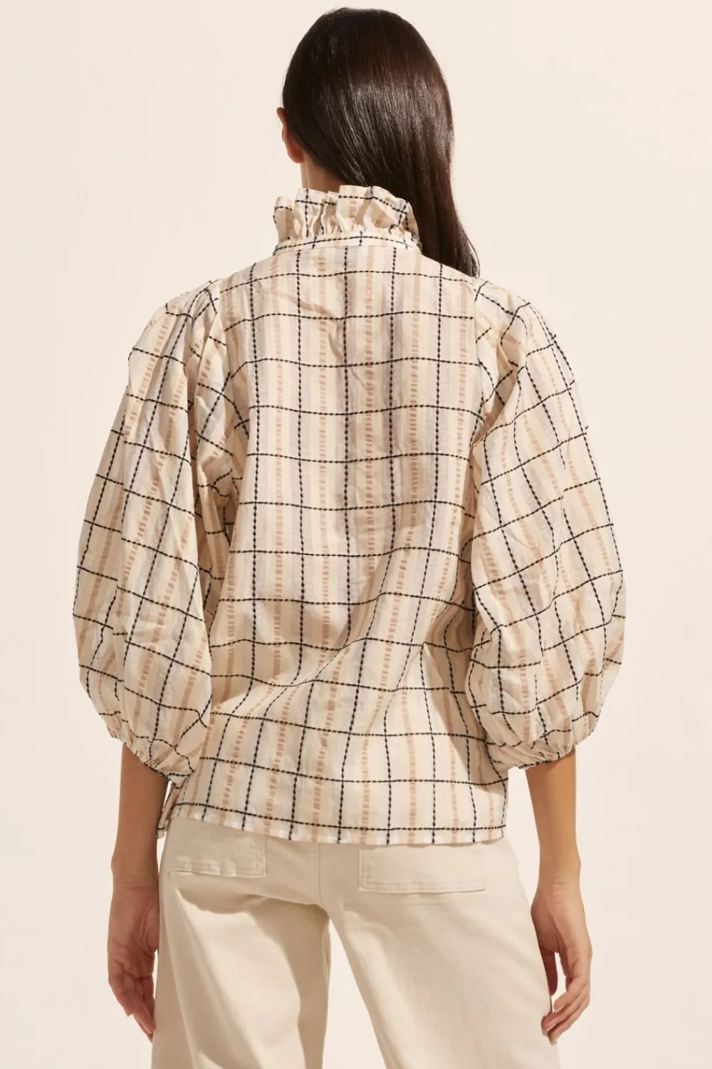 zoe kratzmann Grant Top-Ivory Check|Women Tops