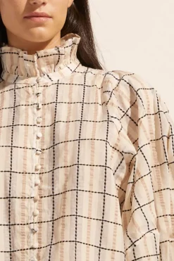 zoe kratzmann Grant Top-Ivory Check|Women Tops