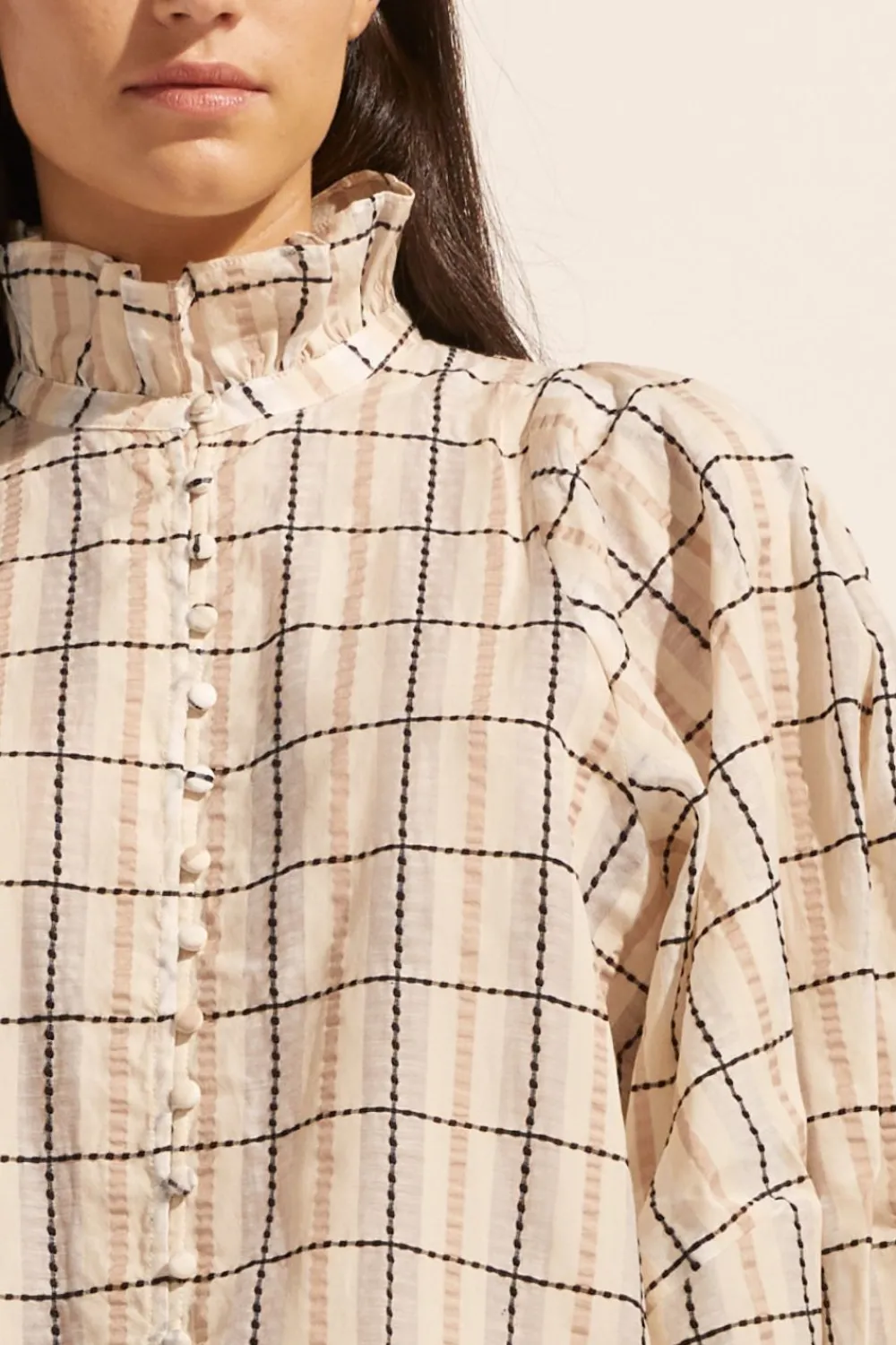 zoe kratzmann Grant Top-Ivory Check|Women Tops