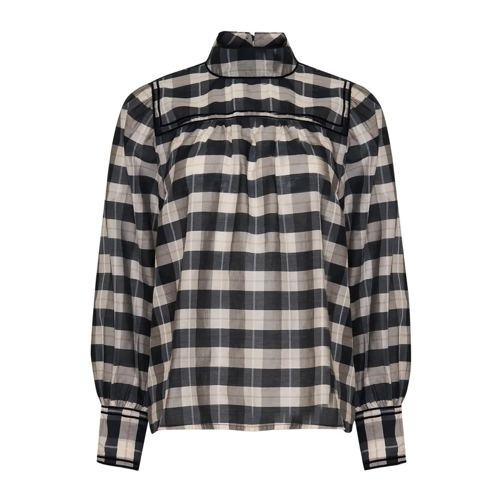 zoe kratzmann Horizen Top-Black/Ecru Check|Women Tops
