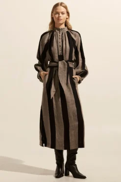 zoe kratzmann Import Dress-Black/Stone Stripe|Women Dresses