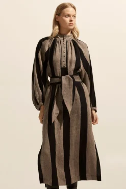 zoe kratzmann Import Dress-Black/Stone Stripe|Women Dresses