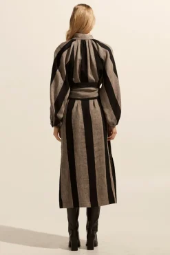 zoe kratzmann Import Dress-Black/Stone Stripe|Women Dresses