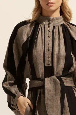 zoe kratzmann Import Dress-Black/Stone Stripe|Women Dresses