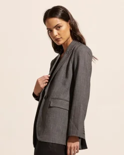 zoe kratzmann Index Jacket-Charcoal Mini|Women Jackets