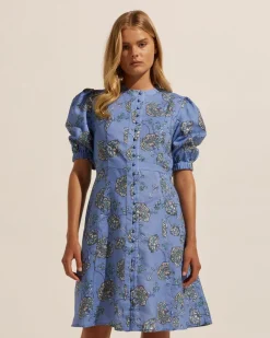 zoe kratzmann Intent Dress-Azure Botanic|Women Dresses
