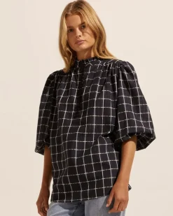 zoe kratzmann Lilt Top-Black Check|Women Tops