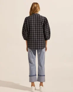 zoe kratzmann Lilt Top-Black Check|Women Tops