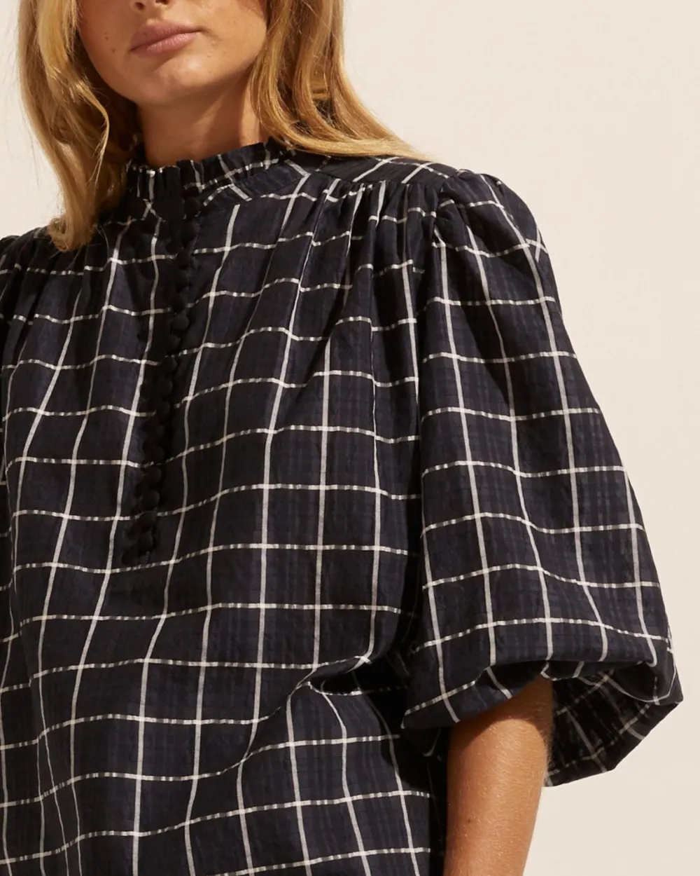 zoe kratzmann Lilt Top-Black Check|Women Tops