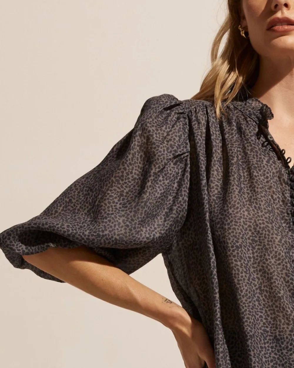 zoe kratzmann Lilt Top-Graphite Leopard|Women Tops