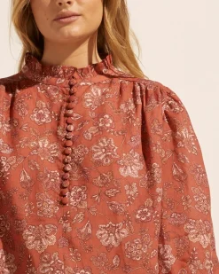 zoe kratzmann Lilt Top-Rust Paisley|Women Tops