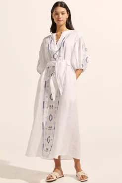 zoe kratzmann Limbo Dress-Azure Embroid|Women Dresses