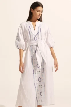 zoe kratzmann Limbo Dress-Azure Embroid|Women Dresses