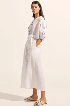 zoe kratzmann Limbo Dress-Azure Embroid|Women Dresses