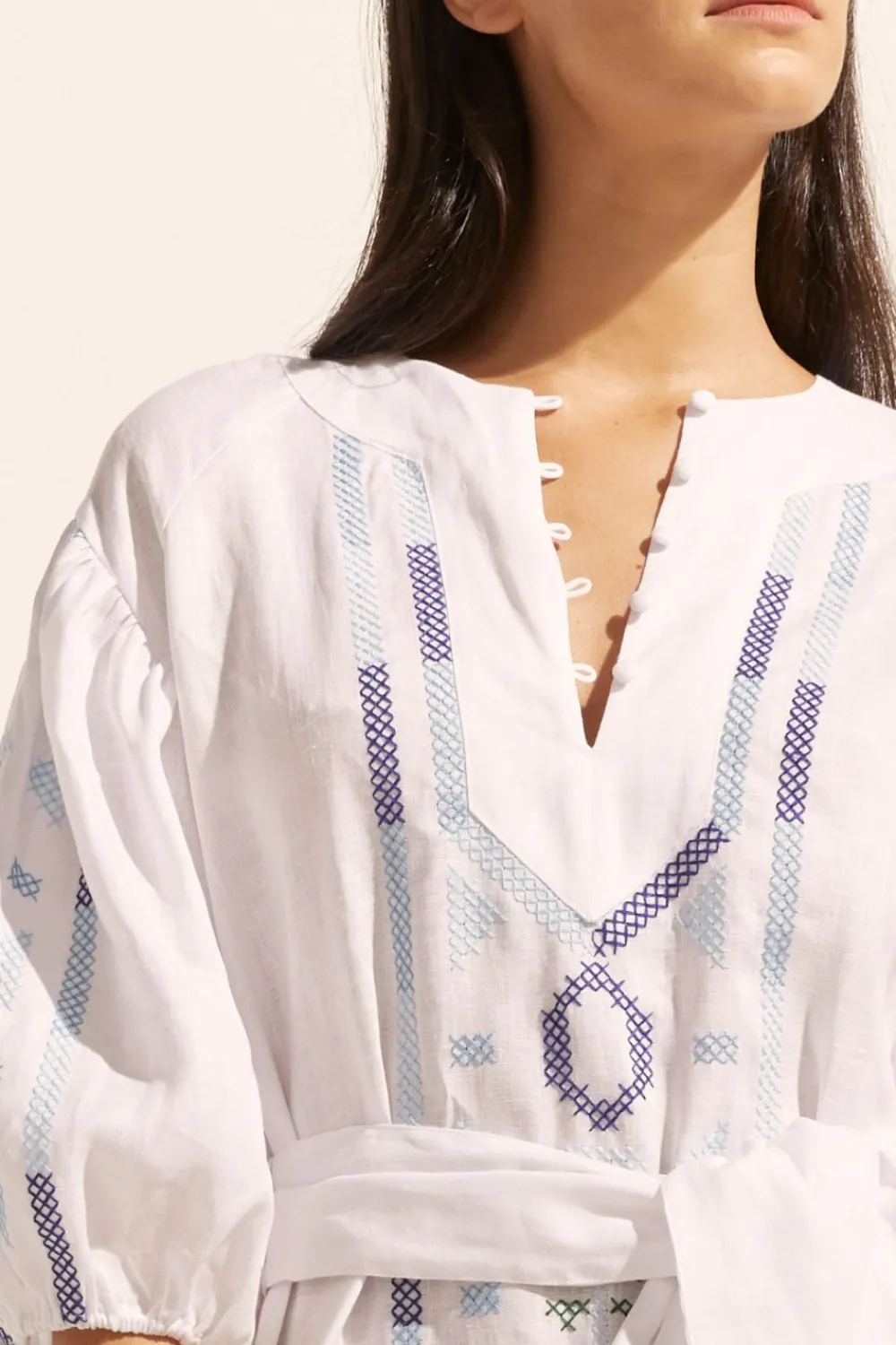 zoe kratzmann Limbo Dress-Azure Embroid|Women Dresses