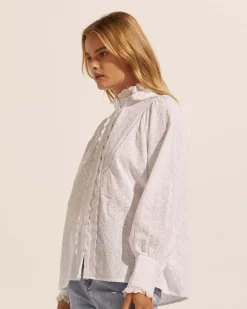 zoe kratzmann Linger Top-Porcelain|Women Tops