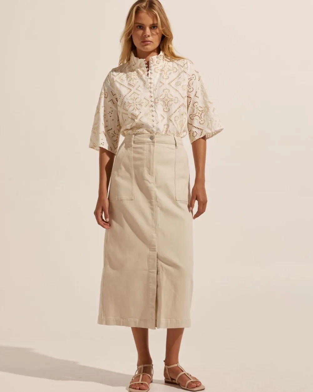 zoe kratzmann Loft Skirt-Stone|Women Bottoms