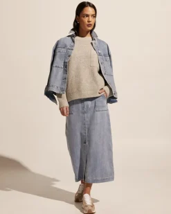 zoe kratzmann Loft Skirt-Washed Denim|Women Bottoms