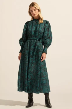 zoe kratzmann Melody Dress-Green Floral|Women Dresses