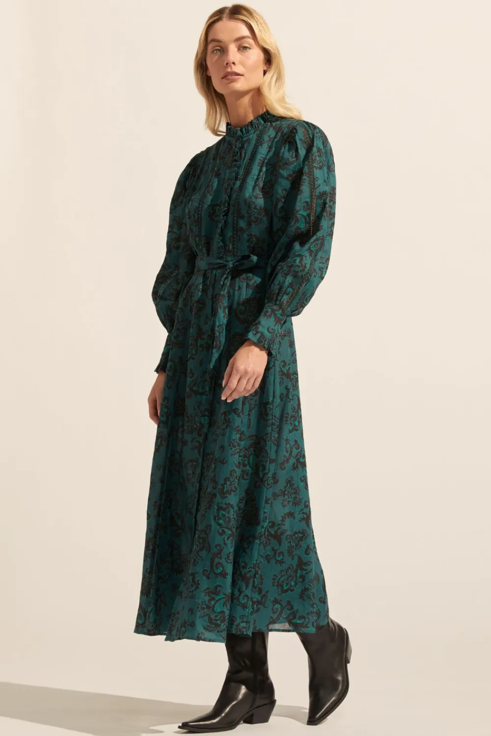 zoe kratzmann Melody Dress-Green Floral|Women Dresses
