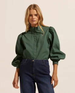 zoe kratzmann Oblige Top-Basil|Women Tops