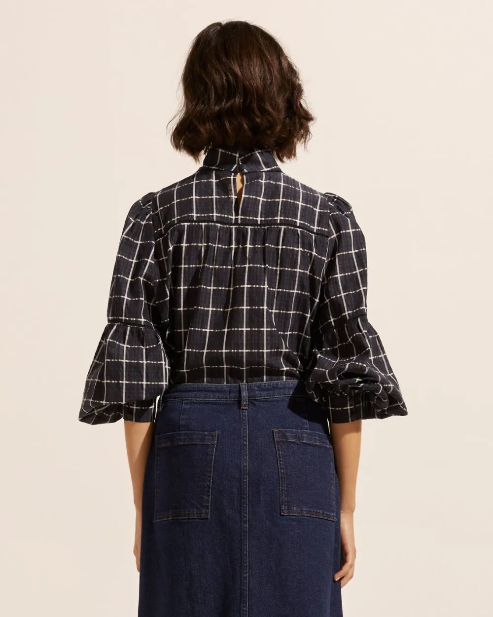 zoe kratzmann Pace Top-Black Check|Women Tops